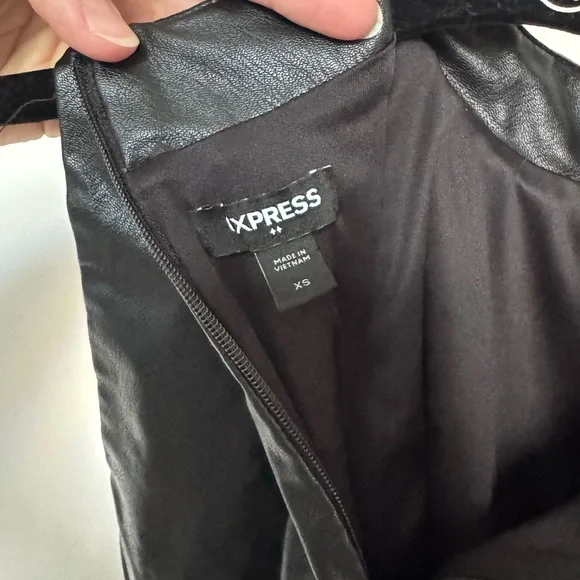 NWOT Express Black Faux Leather Midi Dress - Picture 8 of 8